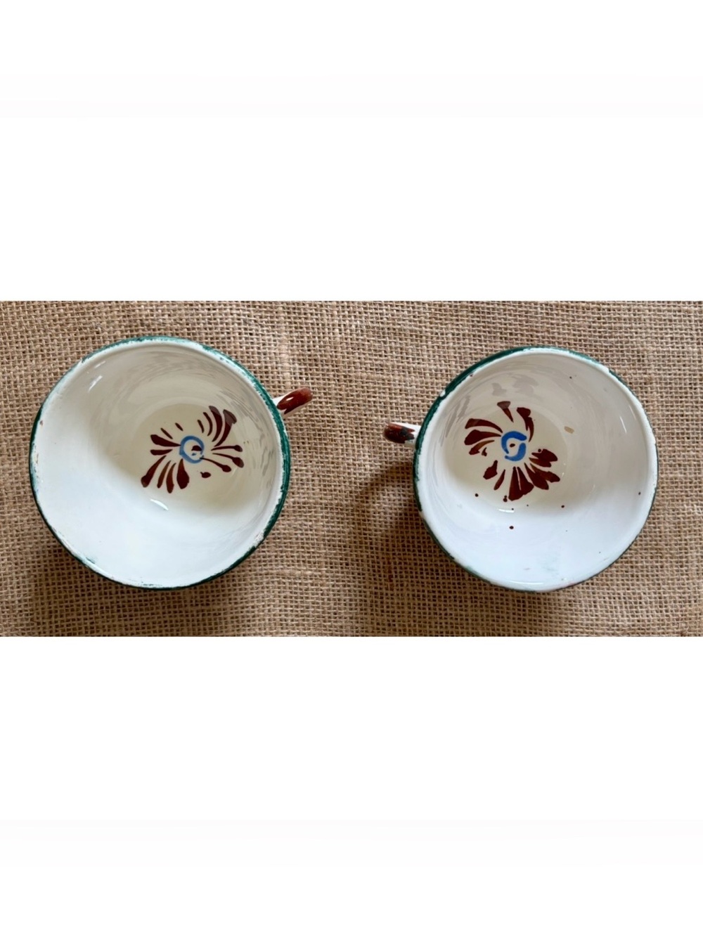 Vintage Italy Art Pottery Nove Rose Snack Plate Tray And Mug Cup Set Cottagecore - Picture 4 of 14